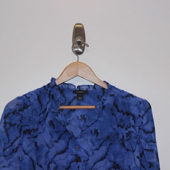 NEW Halogen blue  Long Sleeve Blouse Women Small - Picture 3 of 12